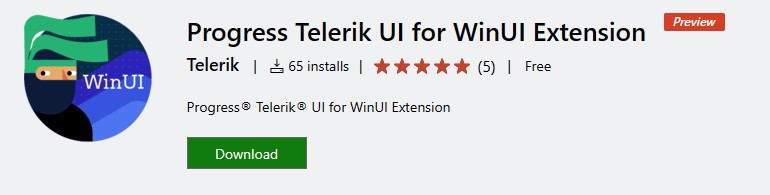 WinUI VS-extension